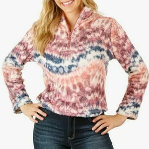 Sherpa Pink Tie-Dye Pullover